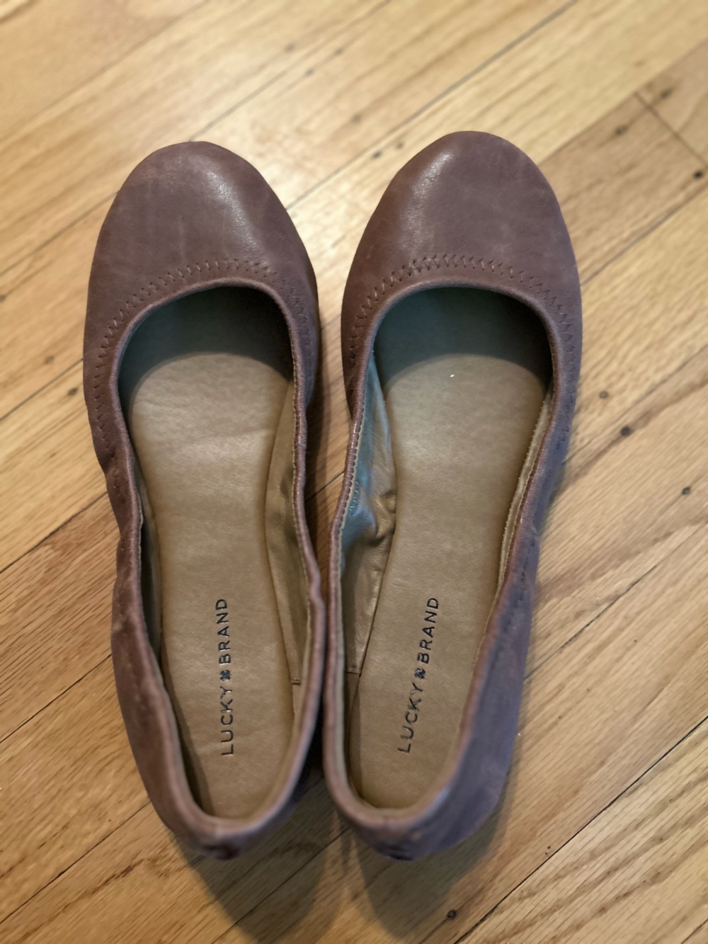 Lucky Brand Brown Leather Ballet Flats